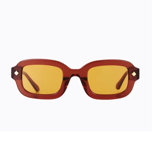Poppy Lissiman Raphael Burgundy Red Sunglasses Yellow Tinted - Picture 3 of 9